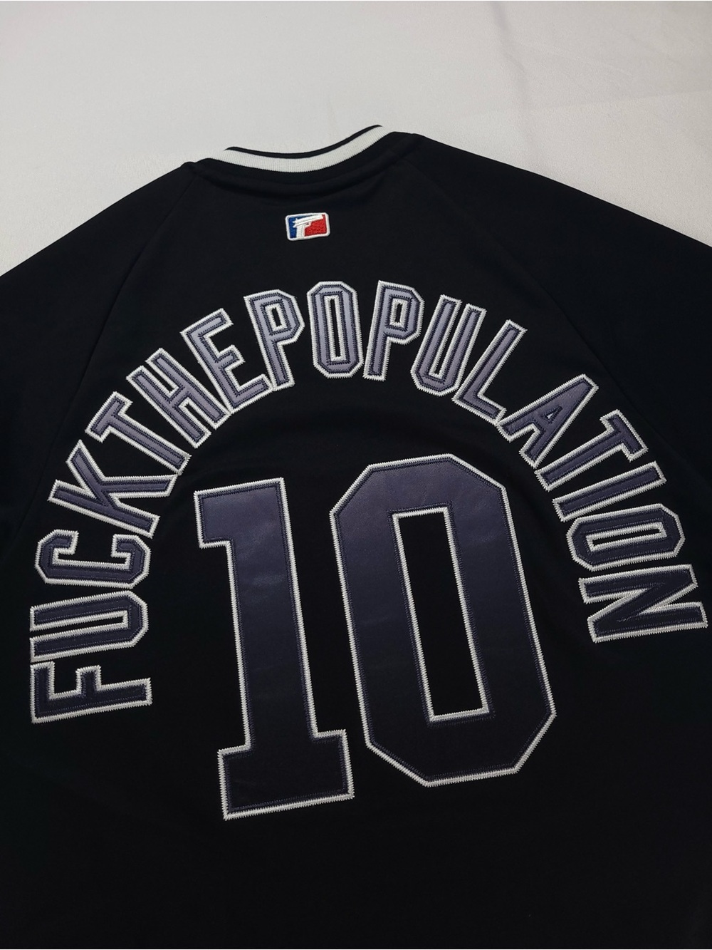 FTP Script Logo Baseball Black Jersey Mens Size Large As Seen On Peso Pluma